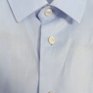The Row Men’s Blue button down dress shirt made in Italy Cotton Size 16
